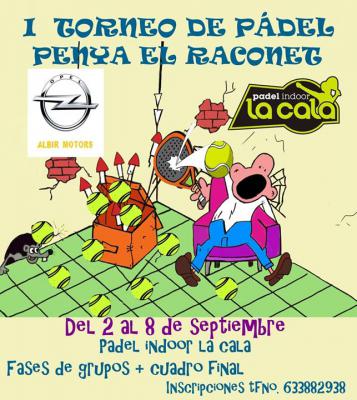 poster del torneo I TORNEO DE PADEL PANYA EL RACONET