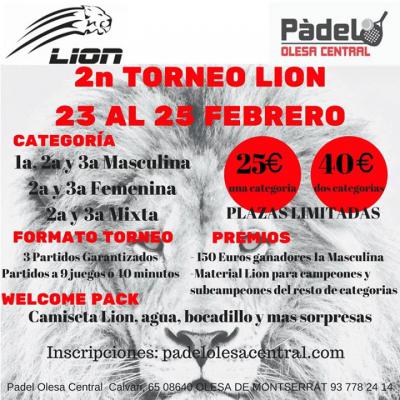 poster del torneo 2n TORNEO LION