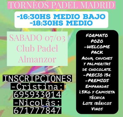 poster del torneo POZO TORNEOS PADEL MADRID