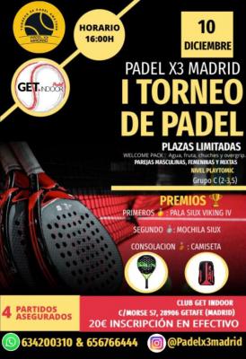 poster del torneo TORNEO PADEL X3 MADRID CATEGORÍA C