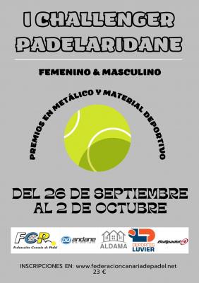 poster torneo CHALLENGER PADEL ARIDANE
