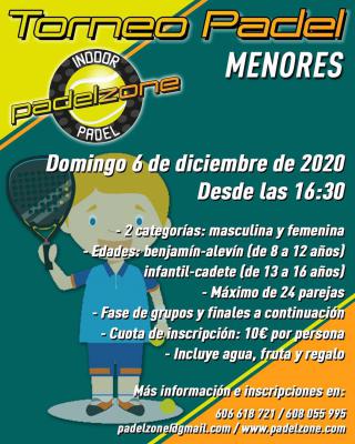 poster torneo TONEO DE PADEL MENORES