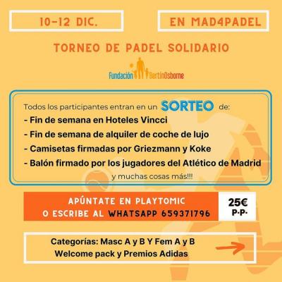 poster torneo I TORNEO DE PÁDEL SOLIDARIO FUNDACION BERTIN OSBORNE