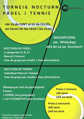 poster del torneo TORNEIG NOCTURN PÀDEL i TENNIS