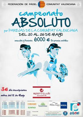 poster del torneo CAMPEONATO ABSOLUTO POR PAREJAS DE LA COMUNIDAD VALENCIANA