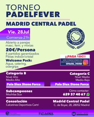 poster del torneo ¡ÚLTIMAS PLAZAS! - ABIERTO A PAREJAS MASCULINAS, FEMENINAS Y MIXTAS