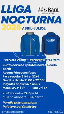 poster torneo LLIGA NOCTURNA DE PRIMAVERA