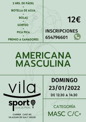 poster del torneo AMERICANA VILASPORT MASCULINA 23-1-22 ENERO