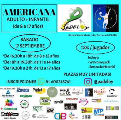 poster del torneo AMERICANA PADELOY - ADULTO + INFANTIL