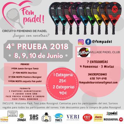 poster del torneo 4ª PRUEBA FEM PADEL