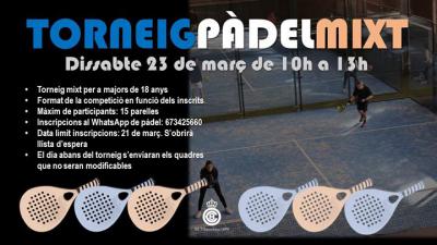 poster torneo TORNEIG PÀDEL MIXT