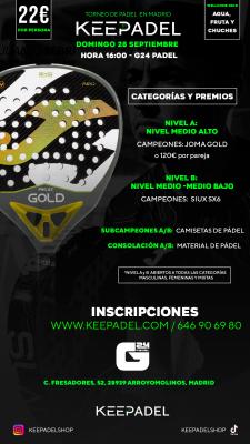 poster del torneo KEEPADEL (NIVELES A-B) & G24 PADEL