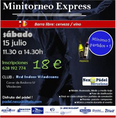 poster del torneo MINITORNEO EXPRESS NEXUS + BARRA LIBRE 🍺🍷