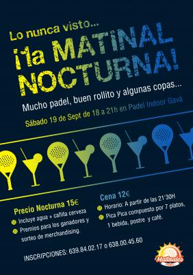 poster del torneo 1A MATINAL NOCTURNA!