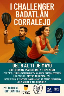 poster del torneo I CHALLENGER BADATLÁN CORRALEJO