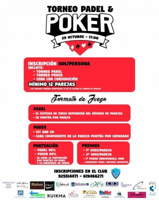 poster torneo TORNEO PÁDEL Y PÓKER