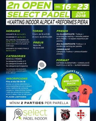 poster del torneo 2n OPEN SELECT PÀDEL