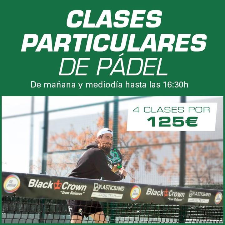 cartel clases de padel CLASES PARTICULARES DE PÁDEL