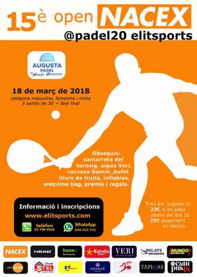 poster del torneo 15è OPEN NACEX @PADEL20 ELITSPORTS