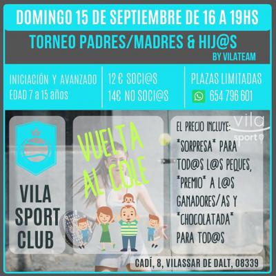 poster del torneo TORNEO PADRES/MADRES & HIJ@S VUELTA AL COLE