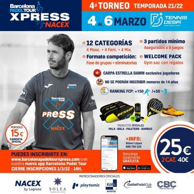 poster del torneo 4º TORNEO BARCELONA PADEL TOUR BY NACEX