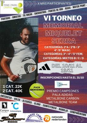 poster del torneo VI TORNEO MEMORIAL MIQUELET SERRA