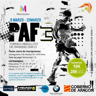 poster del torneo TORNEO PAF 3