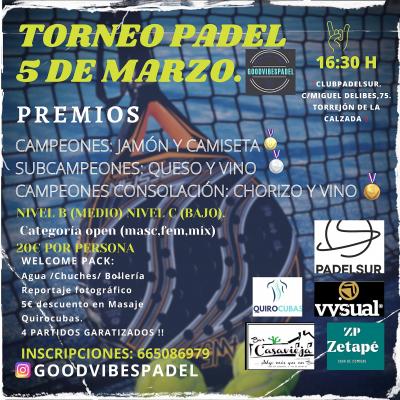 poster del torneo GOODVIBESPADEL