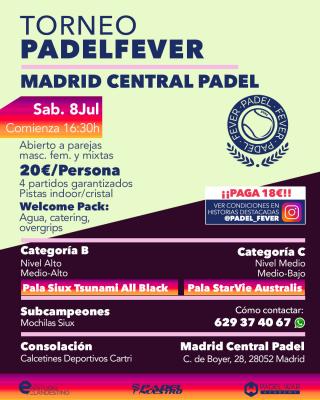 poster del torneo ¡ÚLTIMAS PLAZAS! - ABIERTO A PAREJAS MASCULINAS, FEMENINAS Y MIXTAS