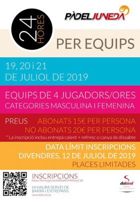 poster del torneo 24 HORES PER EQUIPS