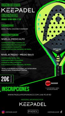 poster del torneo TORNEO KEEPADEL SABADO 18 NOVIEMBRE & EUROINDOOR