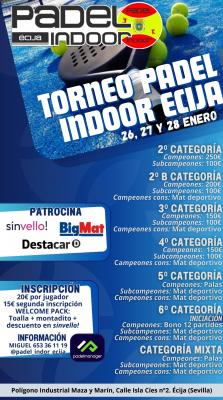 poster del torneo TORNEO PADEL INDOOR ÉCIJA