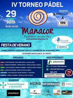poster del torneo IV TORNEO PÁDEL MANACOR