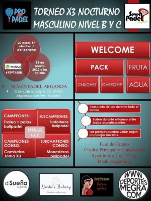 poster del torneo TORNEO NOCTURNO X3 MASCULINO B Y C