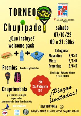 poster del torneo TORNEO CHUPIPADEL