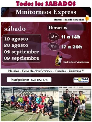 poster del torneo SABADOS MINITORNEOS EXPRESS NEXUS + BARRA LIBRE 🍺🍷