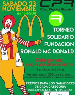 poster del torneo TORENO SOLIDARIO FUNDACIÓN RONALD MC DONALD