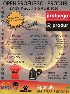 poster torneo OPEN PROFUEGO - PRODUR