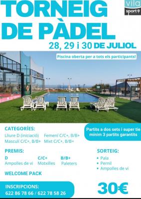 poster torneo TORNEO DE PÁDEL EN VILASPORT CLUB DE VILASSAR DE DALT