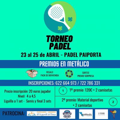 poster del torneo TORNEO DE PADEL