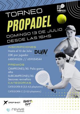 poster del torneo TORNEO PRO PADEL - DUIN SPORTS - CATEGORÍAS B - C
