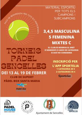 poster del torneo TORNEIG PADEL SENCELLES