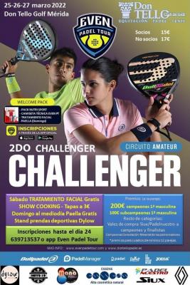 poster del torneo 2DO CHALLENGER EVEN PADEL TOUR MéRIDA