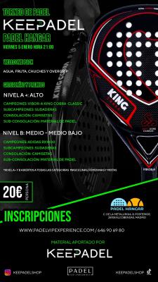 poster del torneo TORNEO KEEPADEL VIERNES 5 ENERO & HANGAR DEL PÁDEL