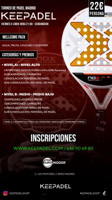 poster torneo KEEPADEL (NIVELES A+ Y B) & EUROINDOOR