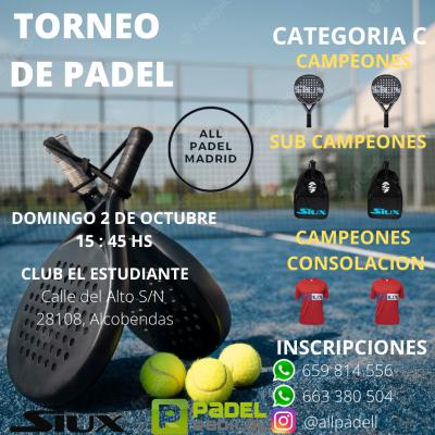 poster del torneo TORNEO ALLPADEL  (PISTAS CUBIERTAS Y DE CRISTAL)