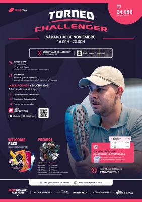 poster del torneo TORNEO CHALLENGER – PADEL INDOOR L’HOSPITALET 30/11