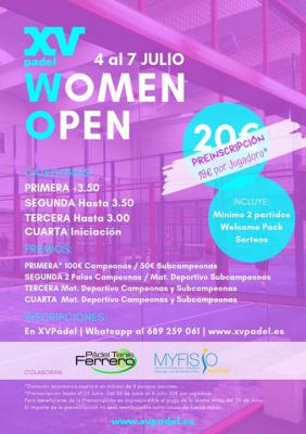 poster torneo XV PADEL WOMAN OPEN