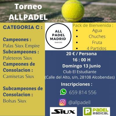 poster del torneo TORNEO ALLPADEL