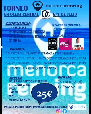 poster del torneo TORNEO MENORCARENTING